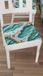 PETTI Artigiani Italiani - Zitkussen voor keukenstoelen, set van 2, lichtblauw marmereffect, 40 x 40 cm, vierkante stoelhoezen met elastiek voor eetkamer, microvezel, 100% Made in Italy