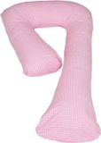Merkloos / Sans marque AP Onderdelen B.V. Zijslaapkussen - 235 cm - 100% katoen - roze geruit