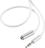 SpeaKa Professional Jackplug Audio Verlengkabel [1x Jackplug male 3,5 mm - 1x Jackplug female 3,5 mm] 1.00 m Wit