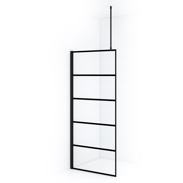 Maxaro Inloopdouche Diamond 90cm 8mm Helder Veiligheidsglas Zwart