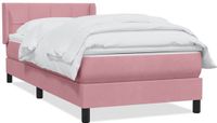vidaXL Boxspring met matras fluweel roze 80x220 cm