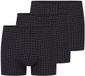 Schiesser Heren retro short / pant 3 pack Cotton Casual Cotton Zwart Pied-de-poule