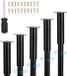 Famanu - Set de 5 pieds Saumir, pieds de meuble en métal (réglables 18-34cm), pieds noirs réglables pour tables, pieds de support pour canapés, meubles, tables, chaises, tables, cuisines, armoires