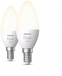 Philips Hue White E14 Smart Candle Bulbs - 2 Pack
