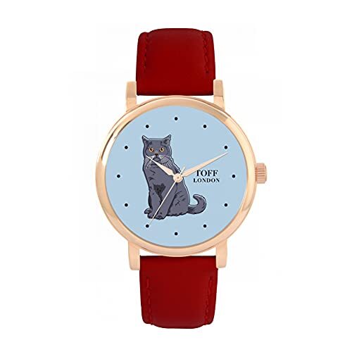 Toff London Blauw Brits korthaar kattenhorloge