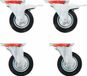 vidaXL - 16 stuks - Zwenkwielen - 100 mm - Rubber/Metaal - Zwart - Met rem