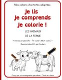 Je lis je comprends je colorie animaux de la ferme