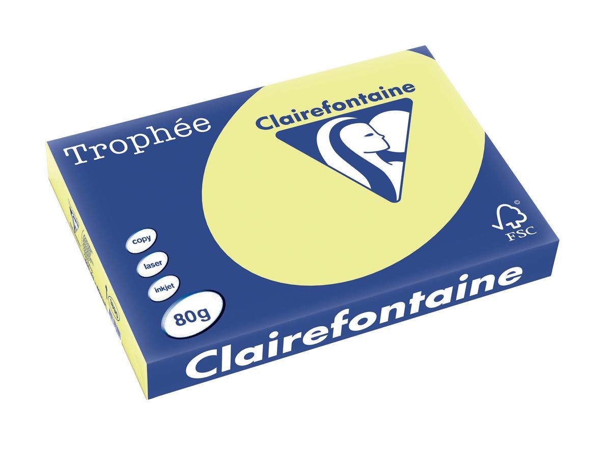 Clairefontaine Trophée Pastel A3 citroengeel 80 g 500 vel