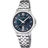 Candino C4766/8 Polshorloge Dames Zwart Saffierglas Staal Zilverkleurig