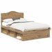 vidaXL Cadre de lit Chêne artisanal Bois de pin massif 120 x 190 cm
