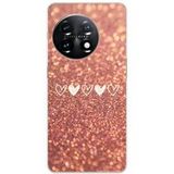 1001 coques OnePlus Bedrukt siliconen hoesje compatibel met OnePlus 11 5G Paillettes coeur