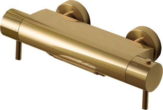 Hotbath Cobber Thermostaat Badkraan Geborsteld Messing