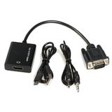 Velocraze Adapter - Converteert VGA-signaal naar HDMI met audio; inclusief micro-USB-poort; ideaal voor het aansluiten van apparaten op moderne schermen.