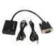 Velocraze Adapter - Converteert VGA-signaal naar HDMI met audio; inclusief micro-USB-poort; ideaal voor het aansluiten van apparaten op moderne schermen.