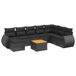 vidaXL 9-delige Loungeset met Kussens, Poly Rattan, Zwart