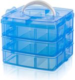 Ibenzoa® Transparante Opbergbox met Drie Etages en 18 Uitneembare Vakken