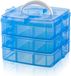 Ibenzoa® Transparante Opbergbox met Drie Etages en 18 Uitneembare Vakken