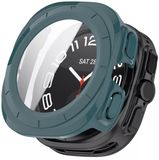 Strap-it Hard case hoesje met screenprotector van glas - geschikt voor de Samsung Galaxy Watch Ultra / Ultra 2025 47mm (dennengroen)