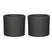 Mica Decorations - Bloempotten - H14.5 x D17.5 cm - Donkergrijs - Keramiek - 2 stuks