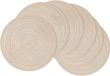 Sans marque Set de sets de table ronds élégants - 6 pièces - Beige - Coton, Polypropylène