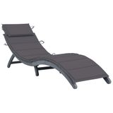 VidaXL Lounge Stoel Gecapitonneerde Zitting Acaciahout Antraciet