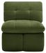Canapé sans accoudoirs avec coussins, chenille, sans accoudoirs, confortable, moderne (vert)