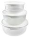 Tontarelli Family Food, boîtes de conservation rondes, lot de 3, blanc, plastique