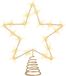 Spetebo LED-ster voor kerstboom, 27 cm, warm wit licht met timer - goud - Batterijgevoed