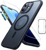 ESR Classic Pro HaloLock Hoesje + Tempered Glass Geschikt voor Apple iPhone 16 Plus | Back Cover Compatibel met MagSafe met Screen Protector | Camera Bescherming | Frosted Zwart