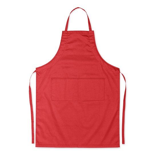 mijncadeautje kitchenware Schort MasterChef - keuken- en Barbecueschort - blanco - rood - 70 x 85 cm