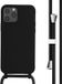iMoshion Hoesje met Koord - Siliconen Back Cover voor iPhone 12 / 12 Pro - Zwart