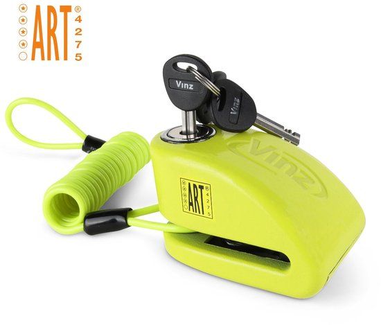 Vinz Pico Schijfremslot Alarm ART4 - Geel - 2023