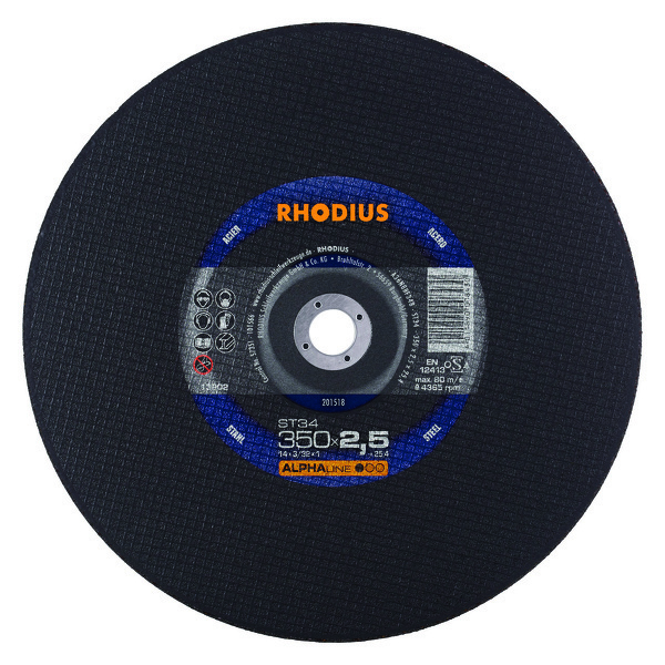Rhodius Rhodius 201518 Alphaline I ST34 Doorslijpschijf - Stationair - 350 X 25,4 X 2,5mm - Staal