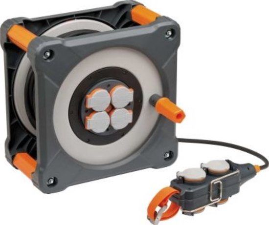 Brennenstuhl professionalLine Cube Kabelhaspel met Powerblock KC 5100 IP44 - 50+5m - 6 Outlets