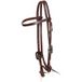 Taille unique, Marron huilé : Tête de lit américaine avec frontal en cuir, bride monocouche de 5/8" avec boucles réglables et coussinets profilés