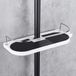 Unyqoos® Étagère de douche pour barre de douche, étagère de rangement pour barre de douche, barre de douche, sans perçage, barre de douche avec support de pommeau de douche, 2 crochets, pour barre de douche de 24 mm - 25 mm de diamètre
