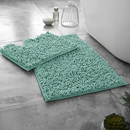 GC GAVENO CAVAILIA 100% Microfiber Toilet Rug Set, Loop Bad Mat Antislip, Voetstuk Matten Voor Badkamer, Eend Ei, Regelmatig