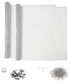Syfax Lichtschachtdeksel met clips 2 st 70 x 130 cm Aluminium zilver