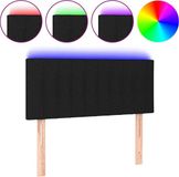 vidaXL Hoofdbord LED 100x5x78/88 cm stof zwart