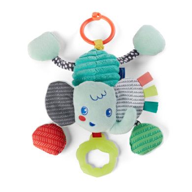 Infantino Olifantenrammelaar om te trekken en te schudden - Multicolor