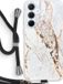 Case Company® - Samsung Galaxy A35 5G Hoesje met Koord - Goud Marmer - Back Cover