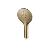 Fortifura Calvi Handdouche - ø12cm - rond - 3 standen - PVD - geborsteld messing (goud)