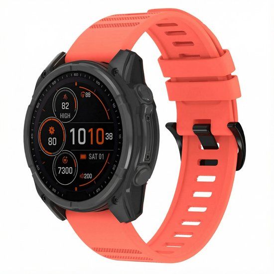 imoshion Stripe Siliconenbandje - Geschikt voor Garmin 22 mm aansluiting - Oranje