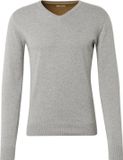 Tom Tailor Heren Trui Lichtgrijs V-Neck Regular Fit - M