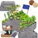 Modo24 ZP09 Carré Potager Surélevé En Escalier Modulable, Bois De Pin, Herbes/légumes, Jardin/terrasse/balcon, 45x117x80 Cm, Gris