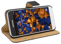 Mumbi Samsung Galaxy J3 (2016) Book Case Leer Zwart
