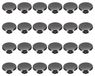 24 rivets plats de 18 mm, rivets métalliques pour cuir, couleur noire