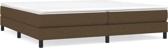 vidaXL Boxspring met matras stof donkerbruin 200x200 cm