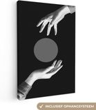 OneMillionCanvasses Canvas schilderij 90x140 cm - Handen - Retro - Multicolor - Rechthoek