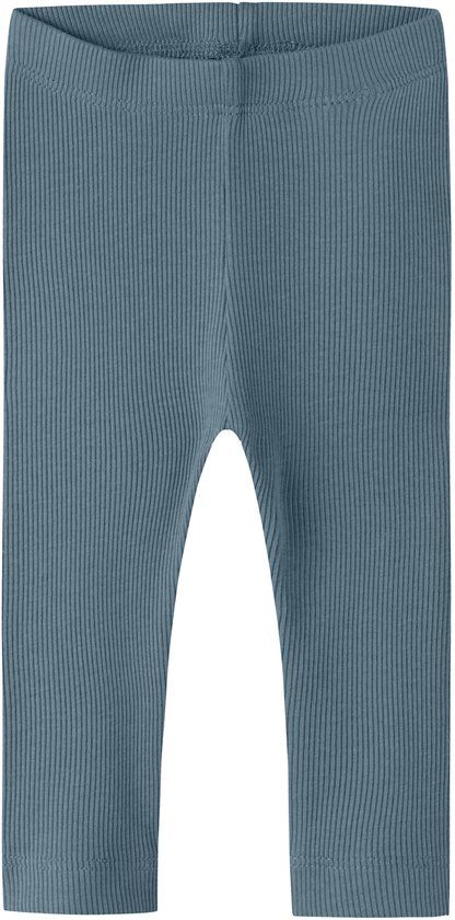 NAME IT NBNKAB LEGGING NOOS Baby Leggings Gestreept Unisex Blauw Mirage Ribkatoen met stretch Maat 116